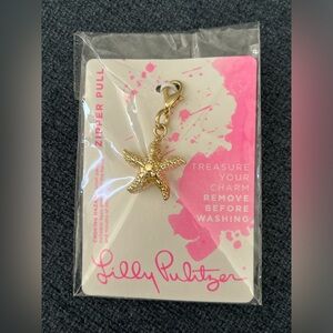 Lilly Pulitzer Removable Starfish Zipper Charm for Popovers gold tone